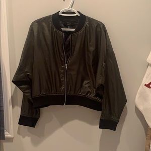 Army green bomber jacket